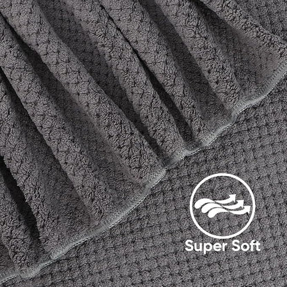 HOMEXCEL 4PK Bath Towel Set, 30x60 in, Absorbent Large Towels for Bathroom | Ultra Soft, Lightweight, Quick Dry Towels for Pool, Beach, Swim, Yoga, SPA, Grey