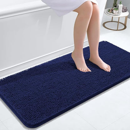OLANLY Bathroom Runner Rugs 47x20, Extra Soft Absorbent Chenille Bath Rugs | Twilight Sapphire, Quick-Drying Rubber Backing, Machine Washable Long Bath Mat for Bathroom Floor, Tub and Shower, Home Decor