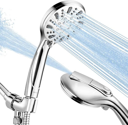 OHDAY® High Pressure Shower Head with Handheld Built-in Power Wash 6-Mode | Powerful Showerhead with 70'' Stainless Steel Hose,Adjustable Bracket,Power Wash for Tub,Tile,Pet & Bathroom Corner