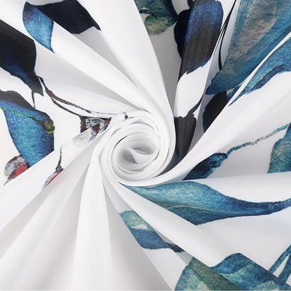 Shower Curtain Blue Eucalyptus Shower Curtains for Bathroom, Watercolor Leaf Shower Curtain Sets Waterproof Plant Shower Curtain Leaves Fabric Cloth Bathroom Curtains 72x72 inch with Hooks