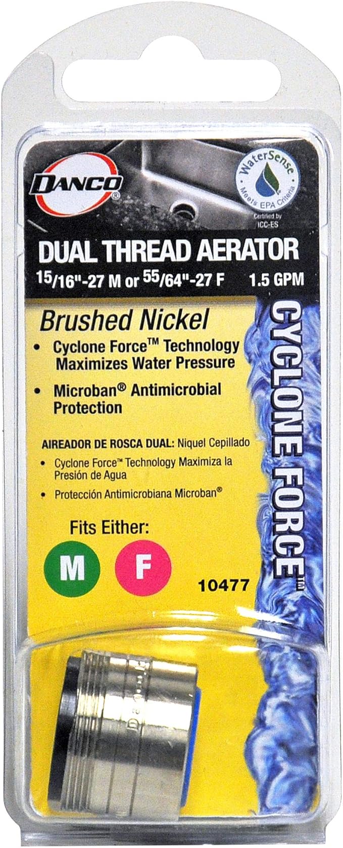 Danco, Inc. 10477 DANCO Company 9D000010477 15/16" Dual T BN Faucet Aerator, 1 Count (Pack of 2), Brushed Nickel