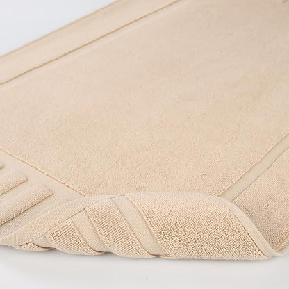 Superior 100% Cotton Bathmat Set, Bath Mats, Bathroom Decor, Shower, Bathtub Essentials, Home Accessories, Washable Rug, No Backing, Heavyweight, Leo Collection, Set of 2, 22" x 35", Camel