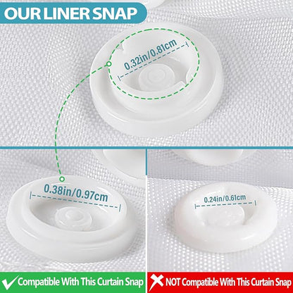 Conbo Mio 1 Pack Hotel Fabric Snap in Shower Curtain Liner 108 W Replacement Removable Water Repellent Liner for Bathroom Shower Curtain Liner 108 Wide,107W X 54H