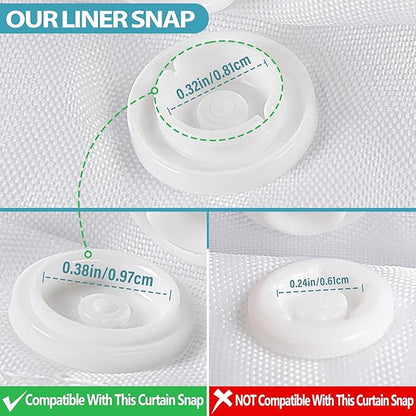 Conbo Mio 2 Pack Hotel Fabric Snap in Shower Curtain Liner Replacement Removable Water Repellent Liner for Bathroom Shower Curtain Liner 70W X 54H