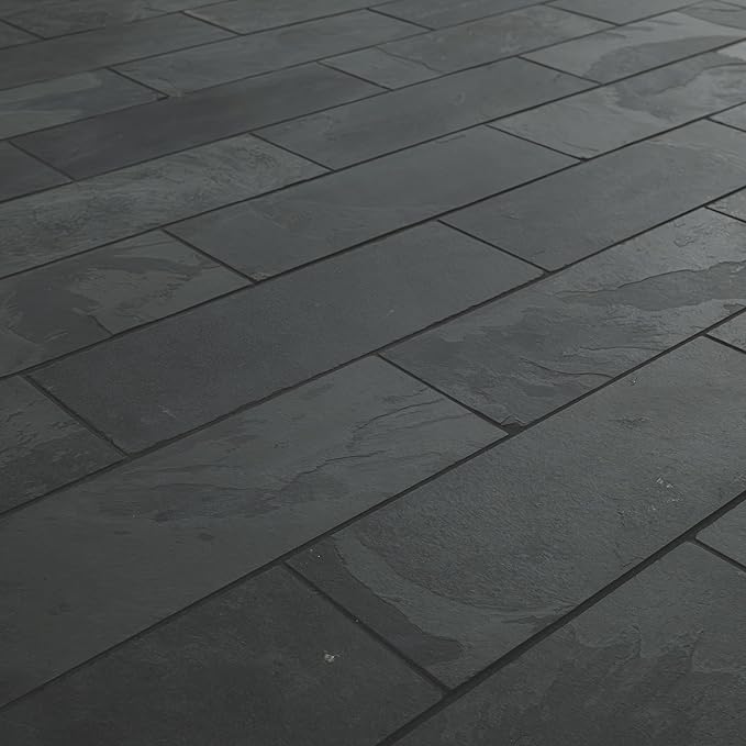 MSI Montauk Black 4 inch x 12 inch Gauged Slate Subway Tile for Kitchen Backsplash, Floor Tile, Wall Tile for Bathroom, Shower Wall Tile,