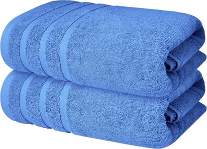 Infinitee Xclusives 100% Ring-Spun Cotton Bath Towels for Bathroom - Pack 2 | Luxury Super Soft, Absorbent & Quick-Drying |27x54 inches| Large Bathroom Towels Set |600 GSM| Gym, Shower, Spa & Hotel Use