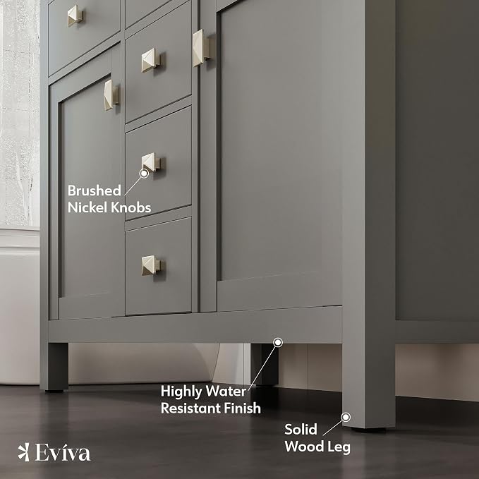 Artemis 48 in. Gray Double Sink Bath Vanity with Engineered Top and Undermount Porcelain Sinks