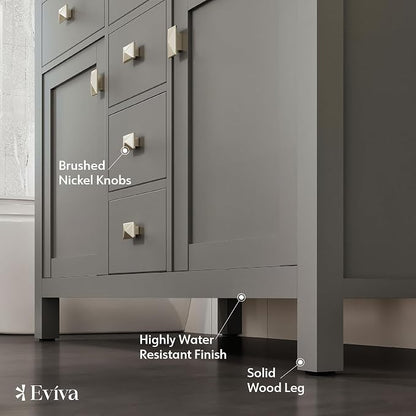 Artemis 48 in. Gray Double Sink Bath Vanity with Engineered Top and Undermount Porcelain Sinks