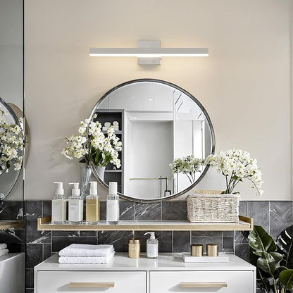 Nickel Bathroom Vanity Light 23.6 inch, 20W Dimmable 5CCT LED Bathroom Light Fixture Over Mirror Restroom-ETL Certificated