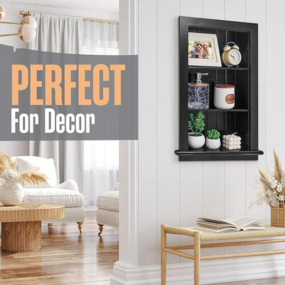 Houseables Recessed Medicine Cabinet, Recessed Wall Niche, In Wall Medicine Cabinet, Bathroom Niche, Insert for Drywall, Between Studs Shelf Replacement, Without No Mirror, Recess, Wood, 14x24 (17x27)