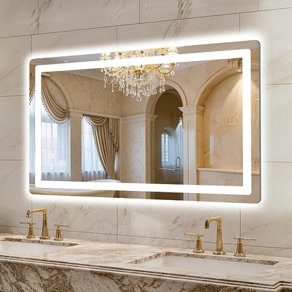 LED Bathroom Mirror, 40"x24" Bathroom Vanity Mirror with Lights | Smart Anti-Fog, Dimmable, 3 Color Modes, Backlit+Front Lit, Memory Function, HD Tempered Glass,Horizontal/Vertical,ETL Listed