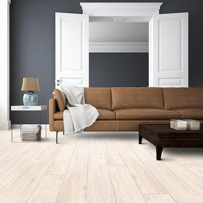 Vinyl Peel and Stick Floor Tile, Self-Adhesive Wood Plank, 10-Pack (15 Square Feet) - 6 Inch Width, 36 Inch Length, 1.2mm - White Oak - Easy DIY Nexus Planks for Any Room by Achim Home Decor