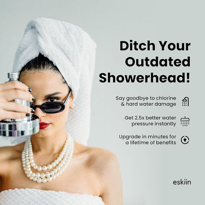 Filtered Shower Head - Best Shower Head With Filters For Healthy Hair & Skin - High Pressure Water Softener For Hard Water - Reduce Dandruff, Protect Colored Hair, And Soothe Dry Skin (Black)
