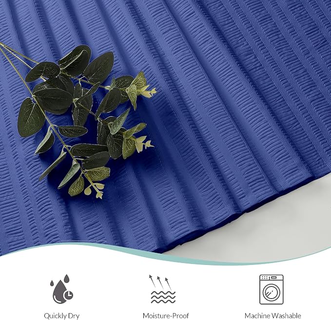 Aiyufeng Royal Blue Stall Fabric Shower Curtain - Soft & Lightweight Small Shower Curtain with Texture for Narrow Stall Size, Machine Washable - 36x72, Blue
