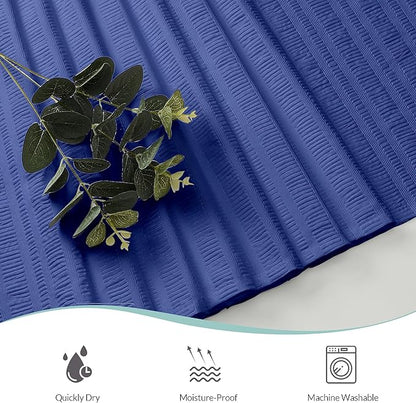 Aiyufeng Royal Blue Stall Fabric Shower Curtain - Soft & Lightweight Small Shower Curtain with Texture for Narrow Stall Size, Machine Washable - 36x72, Blue
