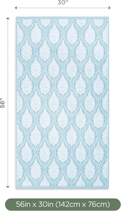 Martex Restore Fern Ogee Bath Towel – Soft, Absorbent, Moisture-Wicking and Quick to Dry – Lightweight for Everyday Use – Comfortable Feel with Convenient Loop for Hanging – 30" x 56" – Mineral