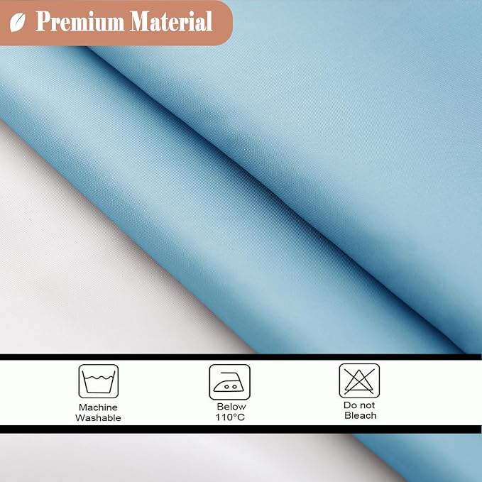 UFRIDAY Extra Long Shower Curtain with See Through Window, 72x84 inch Fabric Shower Curtain for Bathroom and Bathtubs,Machine Washable, Hotel Quality,Light Blue