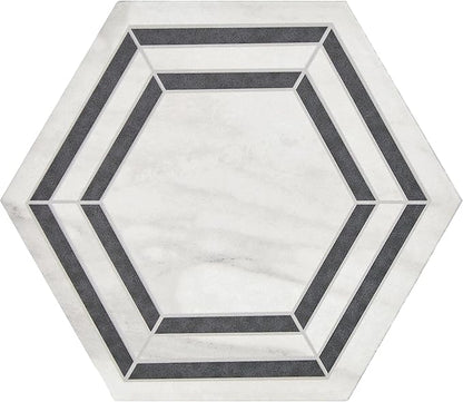 Daltile Perpetuo 8" Glazed Porcelain Hexagon Decorative Accent Wall Tile in Matte Bridal (25 pieces per carton) (9.37 swft per carton)