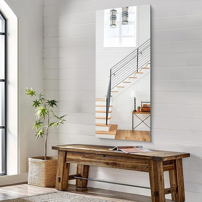 KOCUUY Frameless Mirror, 20x48 Inch Bathroom Mirrors for Over Sink, Large Rectangle Unframed Wall Mirror with Polished Edge, Upgraded 3mm Tempered Glass, Horizontally or Vertically