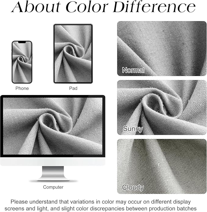 Light Grey Linen Shower Curtain, Cloth Textured Fabric Shower Curtain Set with Hooks, Simple Elegant Modern Farmhouse Country Ultra Thick Bath Curtains for Bathroom,Water Repellent,72x80