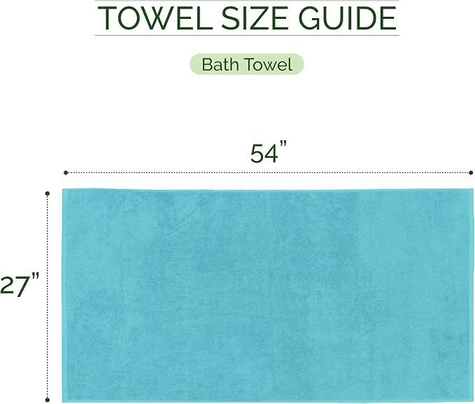 Elegant Comfort 100% Turkish Cotton Corduroy Ribbed Luxury Soft 2 Pack Bath Towels 27 x 54 Inch - Ultra Plush, Absorbent, Quick Dry, Hotel Spa Quality Towels for Bathroom Essentials, Aqua