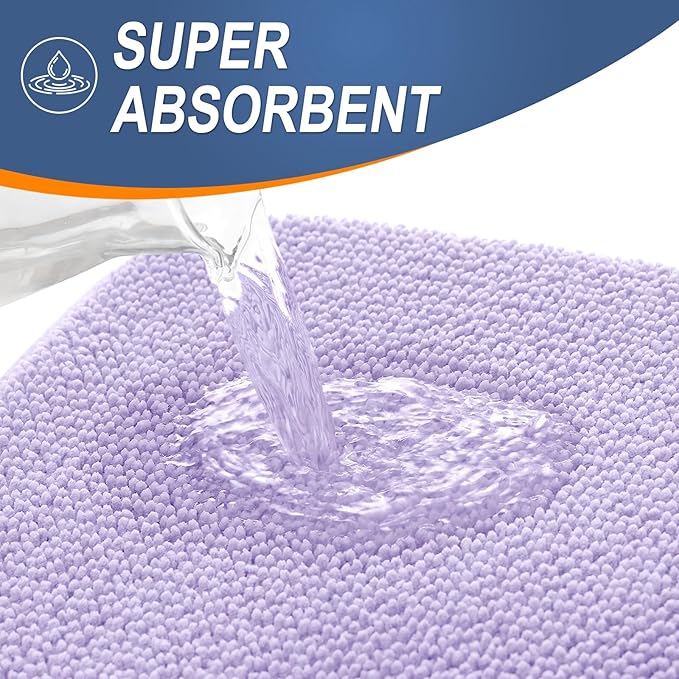 OLANLY Thick Memory Foam Bathroom Rugs 36x24, Absorbent Bath Mat, Lavender | Soft Quick Dry Bath Rugs, Non-Slip, Machine Washable Carpet for Bathroom Floor, Tub and Shower, Home Decor Accessories