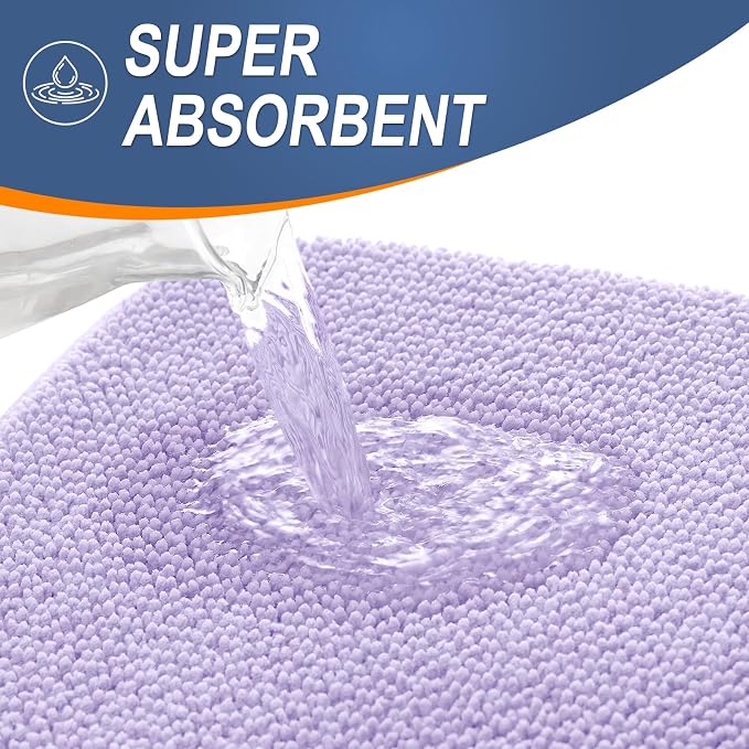 OLANLY Thick Memory Foam Bathroom Rugs 30x20, Absorbent Bath Mat, Lavender | Soft Quick Dry Bath Rugs, Non-Slip, Machine Washable Carpet for Bathroom Floor, Tub and Shower, Home Decor Accessories