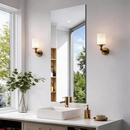 CILIBER Frameless Mirror, 20x48 Mirrors for Wall, Rectangle Bathroom Mirror for Over Sink, Frameless Vanity Mirror with Polished Edge, 3mm Tempered Glass, Hangs Horizontally or Vertically