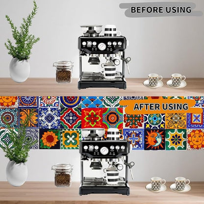24 PCS Peel and Stick PVC Tile Stickers Waterproof Removable | for Kitchen Bathroom Backsplash, Waterproof Self-Adhesive Removable Decals, Easy DIY Decor, Smooth Surfaces, 5.91x5.91in