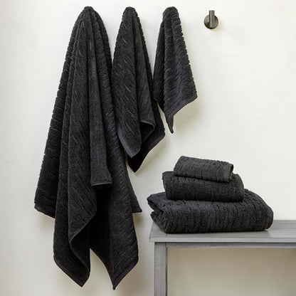 SKL Home CloudSoft Washcloth Set, 4-Piece, 100% Cotton Luxury, Slate | Premium spa-level quality. 520 GSM weight. Ultra plush & absorbent.