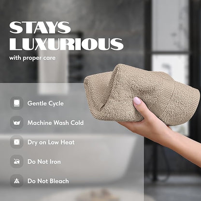White Classic Wealuxe Taupe Hand Towels for Bathroom [12 Pack] Cotton Hand Towel Bulk for Gym, Kitchen and Spa, 16x27 Inches Soft Highly Absorbent Quick Dry Terry Salon Towels