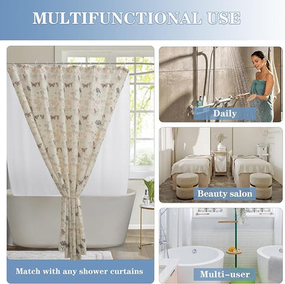 Nasitos Fabric Shower Curtain Liners 4 Pack - W72 x H72 - Washable & Water Resistant Cloth Shower Liner for Bathroom, Soft Hotel Quality, Standard Size (White, Include 8 Separate Magnets)
