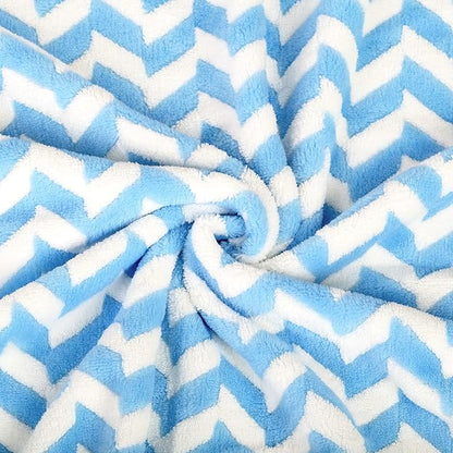 JML Microfiber Bath Towels, Bath Towel 2 Pack(30" x 60"), Oversized, Soft, Super Absorbent and Fast Drying, Multipurpose Use for Sports, Fitness, Yoga, Chevron Blue