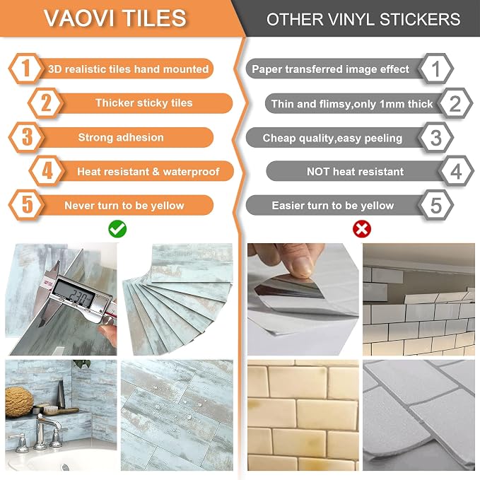 VAOVI Matte Peel and Stick Tiles Bathroom Wall(23pcs,Blue)