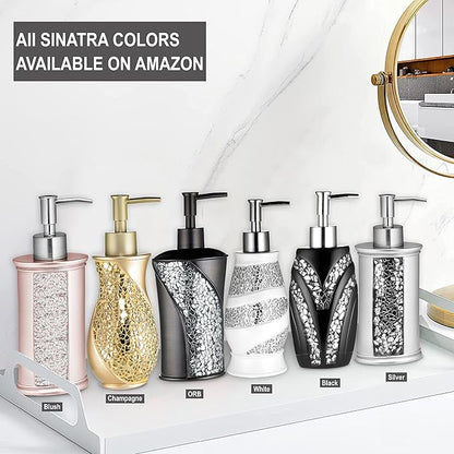 Popular Bath Sinatra Blush Soap Dispenser/Lotion Pump Classic Luxury Lotion Pump Contemporary Decor Blush Color for Bathroom with This Unique Design Stylish Decor Bling Mosaic (Pack of 2)