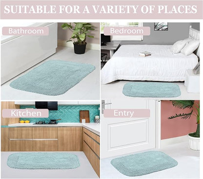 Home Weavers Radiant Collection 100% Cotton Bathroom Rugs Set, Washable Rug, Extra Soft and Absorbent Bath Rug, Kitchen Mat, Bath Mat Set, Bath Floor Mat Non Slip, 24"x40" Rectangle, Sky Blue