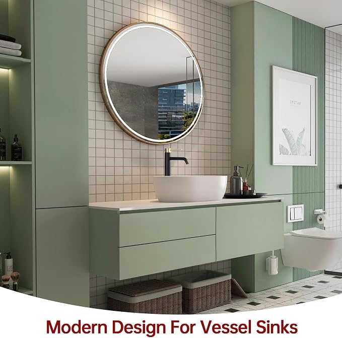 SUMERAIN Bathroom Vessel Sink Faucet Black and Gold, 304 Stainless Steel | Tall, Single Handle, Single Hole, Lead-Free, Water-Saving, with Faucet Supply Lines, Easy DIY Install