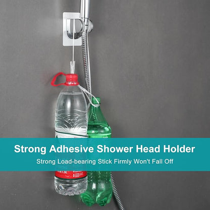 GwernKB Handheld Shower Head with Hose and On Off Switch,Water Saving | 3 Mode High Pressure Spray,for RV Camper,Bathroom,No Drilling Wall Mount Adhesive Shower Holder,Hose Guide Ring,Silver