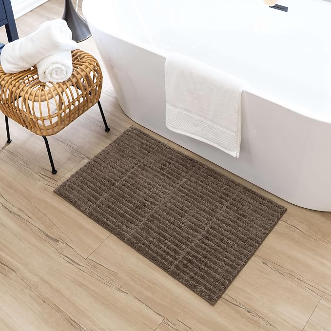 Mohawk Home Sanctuary Casual Solid Dark Brown 1' 5" X 2' Bath Mat Perfect for Bathroom
