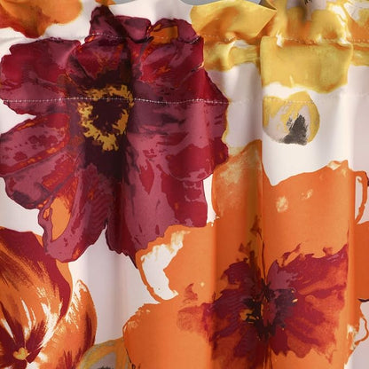 Lush Decor Leah Floral Light Filtering Valance, 52" W x 18" L, Red & Orange - Valances for Windows - Parisian Decor - Farmhouse Kitchen Curtains Valance