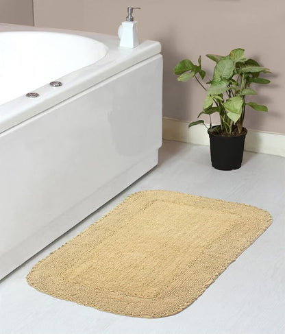 Home Weavers Radiant Collection 100% Cotton Bathroom Rugs Set, Washable Rug, Thick Extra Soft and Absorbent Bath Rug, Kitchen Mat, Bath Mat Set, Bath Floor Mat Non Slip, 21"x34" Rectangle, Yellow