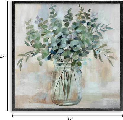 Soothing Eucalyptus Herb Arrangement, 17 x 17 Inch Framed Giclée Print | Stupell Industries · By Nan · Ready to hang · Perfect for farmhouse or rustic rooms · Made in USA