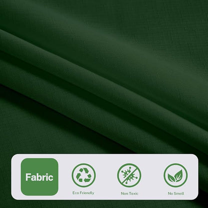 Shower Curtain and Liner, 3 in 1 Shower Curtain Set with 12 Double Sided Shower Curtain Hooks, 72x84 Cloth Shower Curtains for Bathroom,Waterproof, Dark Green