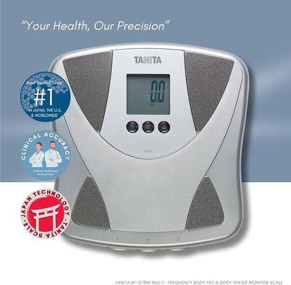 Tanita BF-679W Multi-Frequency Digital Body Fat and Body Water Scale - Smart Bathroom Weight Scale - Body Composition Monitor with Japan Technology - 300 lb Capacity - 2-User Memory