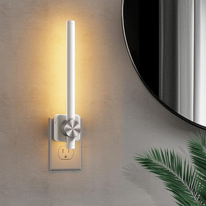 L LOHAS LED Night Light, Night Lights Plug into Wall, Bathroom Night Light | 0-200LM, Dusk to Dawn Sensor 2W Dimmable Nightlights, Soft White 3000K, Modern Nightlight for Adults Mirror Restroom, 1 Pack