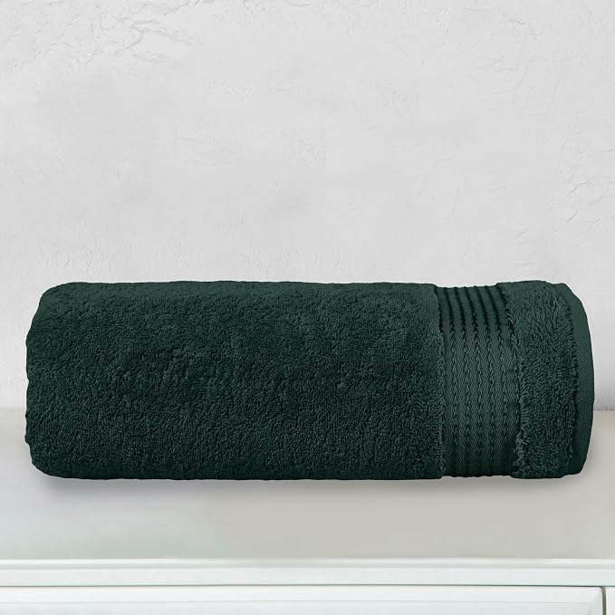 Elegant Comfort Premium Turkish Cotton 1 Piece Jumbo Bath Towel - 35 x 70 inch, Luxurious Hotel Spa Quality 100% Turkish Cotton Large Bath Towel - Highly Absorbent - Soft Bathroom Towel, Hunter Green