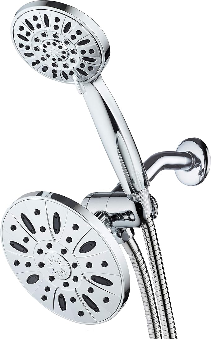 AquaDance 6" Premium High Pressure 3-way Rainfall Shower Combo Combines the Best of Both Worlds - Enjoy Luxurious Rain Showerhead and 6-setting Hand Held Shower Separately or Together! | Enjoy Luxury 6-inch Showerhead & 6-mode Hand Shower Separately or...