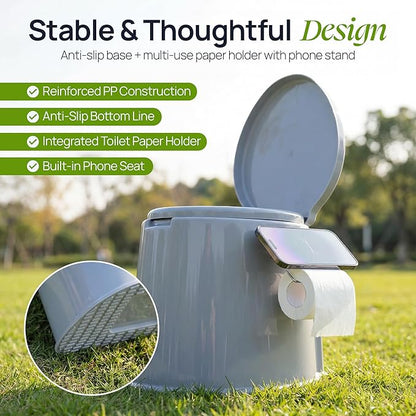 PLAYBERG Portable Travel Toilet for Camping and Hiking