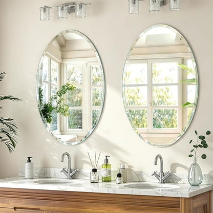 24x36 Inch Bathroom Mirrors for Over Sink, Frameless Mirrors for Wall | Beveled Bathroom Mirror, Bathroom Vanity Mirror for Bedroom Living Room Entryway Home Decor