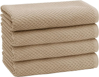 COTTON CRAFT Euro Spa Waffle Weave Bath Towels - Set of 4 Linen Towels | Pure 100% Ringspun Cotton Oversized Luxurious Towel Set - Soft Plush Super Absorbent Low Lint Quick Dry - 30 x 56 inches